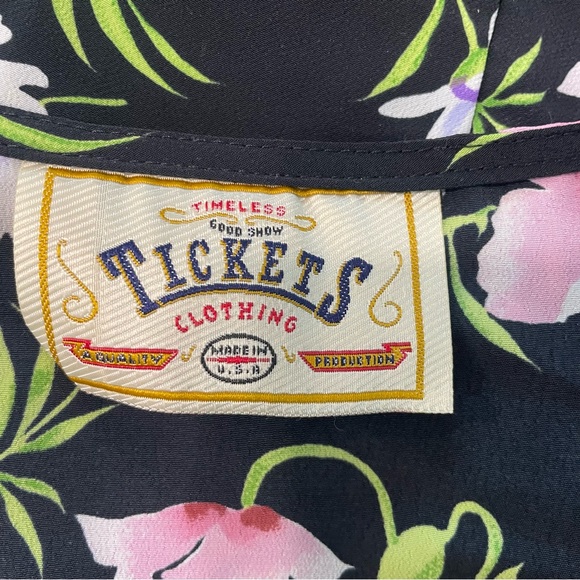 Black Floral Print Dress Medium - Picture 5 of 8